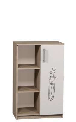 Шафа напівзакрита для предметних кабінетів з одними дверцятами (права) з фотодруком, АЛМАНТ, 702х405х1105 мм